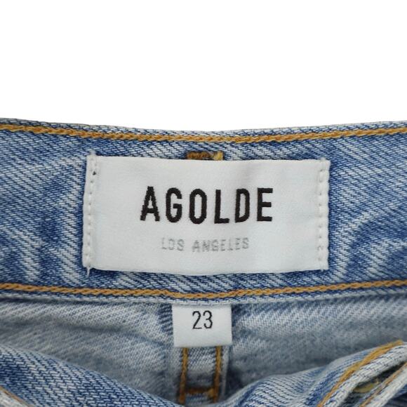 NWT Agolde Riley High-Rise Straight Crop Jeans In Shatter Light Wash Size 23 - Picture 6 of 8